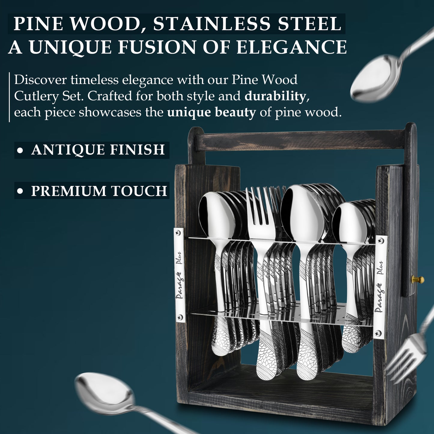 25-Piece Stainless Steel Imperial Cutlery Set | Includes 6 Tea Spoons, 6 Table Spoons, 6 Table Forks, 6 Dinner Spoons - Stylish Dining Set