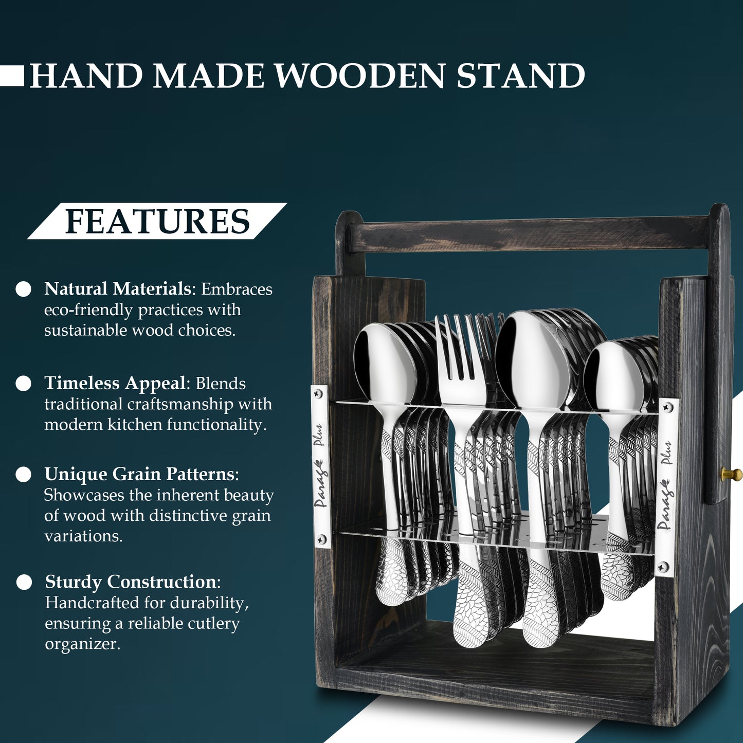 25-Piece Stainless Steel Imperial Cutlery Set | Includes 6 Tea Spoons, 6 Table Spoons, 6 Table Forks, 6 Dinner Spoons - Stylish Dining Set