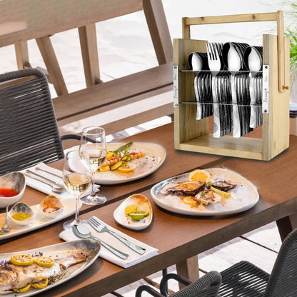 Cutlery Set | Stainless Steel | Moonpress Wooden Stand
