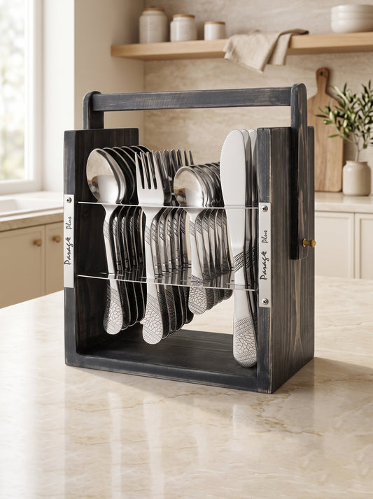 Cutlery Set | 25 piece | Stainless Steel | Imperial Knives Wooden Stand