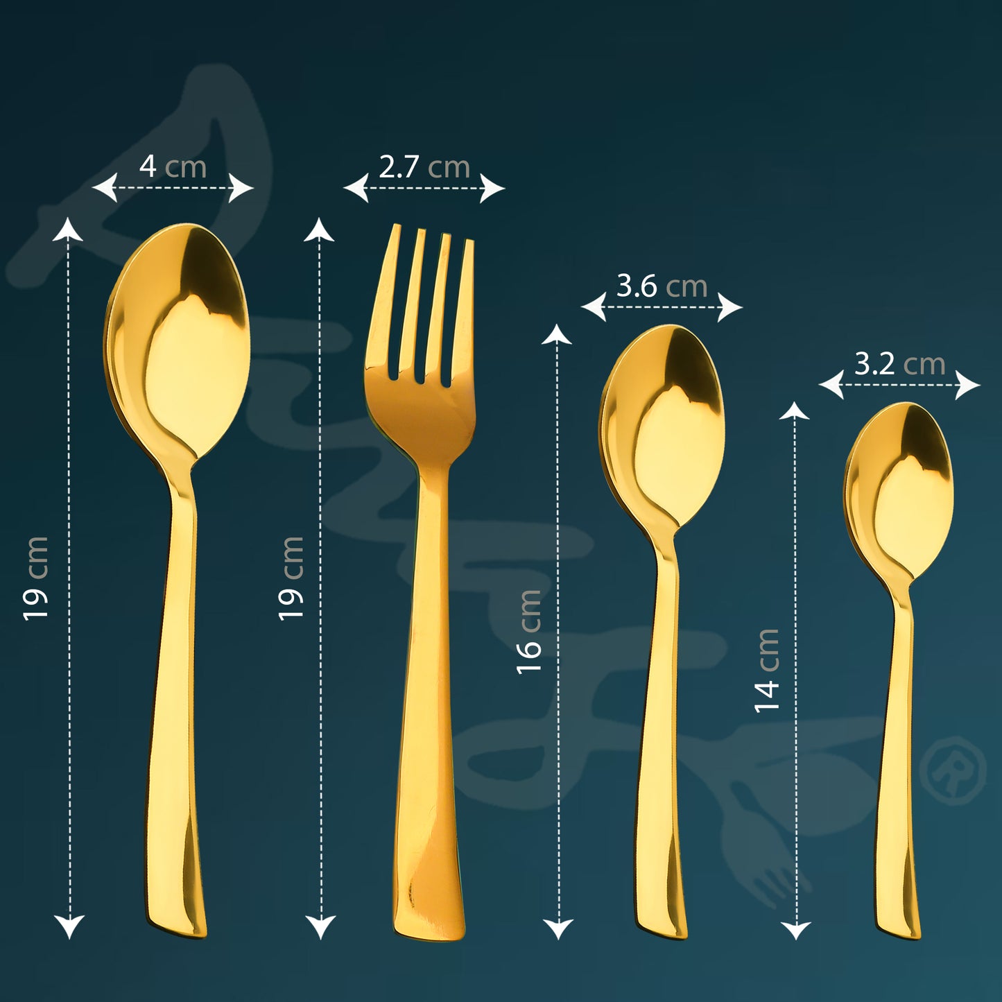 25-Piece Moonpress Stainless Steel Cutlery Set | 6 Tea Spoons, 6 Table Spoons, 6 Forks, 6 Dinner Spoons - Stylish Wooden Stand for Dining
