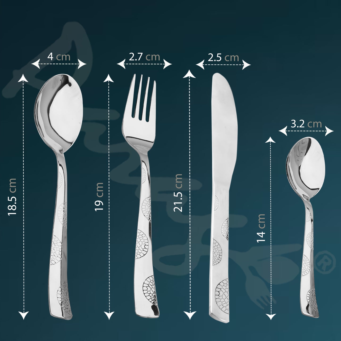 25-Piece Moonpress Stainless Steel Cutlery Set with Wooden Stand – Includes Forks, Spoons, Knives & Tea Spoons for Stylish Dining