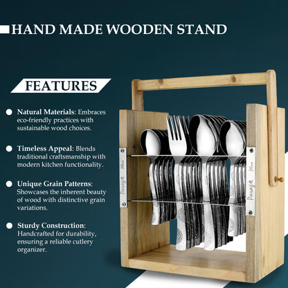 Cutlery Set | Stainless Steel | Moonpress Wooden Stand